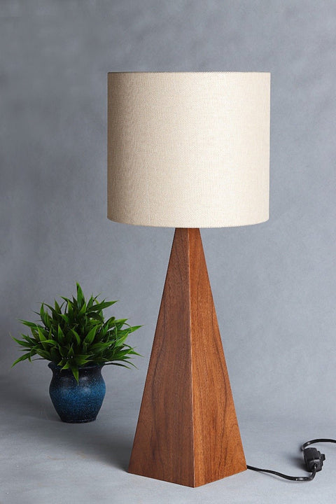 Triangular Wooden Table Lamp - Wood Workers Global