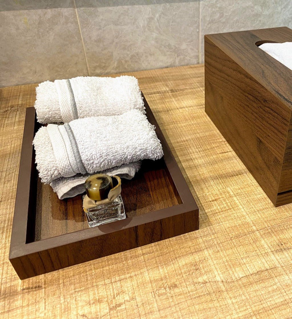 Bathroom discount towel tray