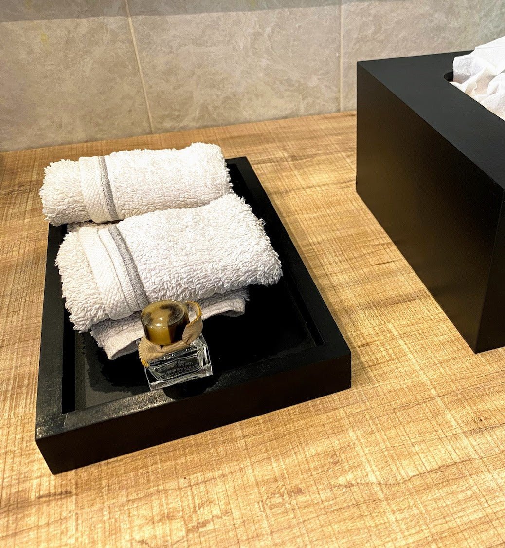 Wooden Bathroom Towel Tray 25x15 cms